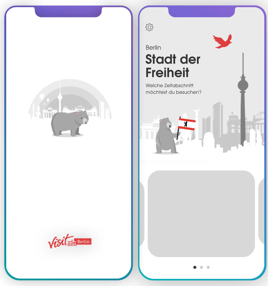 Visit Berlin splash screen and main menu UI and concept